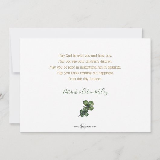 Gold St. Patrick's Day Shamrocks Feestdagenkaart (Achterkant)