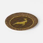 Gold Stag Pset en Herringbone Papieren Bordje (Gekanteld)