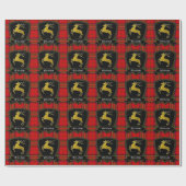 Gold Stag Stewart Tartan Cadeaupapier (Vlak)