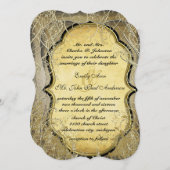 Gold-stalen en -bladeren op verbrand goudmetaalpap kaart (Voorkant / Achterkant)