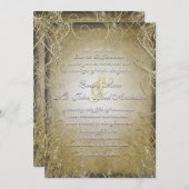 Gold-stalen en -bladeren op verbrand goudmetaalpap kaart (Voorkant / Achterkant)