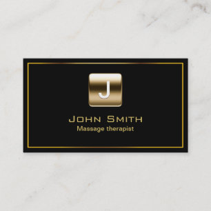 Gold Stamp Massage therapeut Dark Visitekaartje