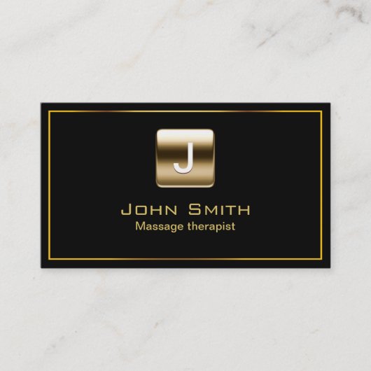 Gold Stamp Massage therapeut Dark Visitekaartje (Voorkant)