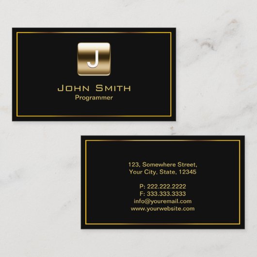 Gold Stamp Programmer Donker Visitekaartje (Voorkant / Achterkant)