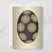 Gold Stamped Mandala Black Egg Kaart (Voorkant)