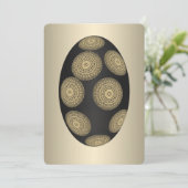 Gold Stamped Mandala Black Egg Kaart (Staand voorkant)