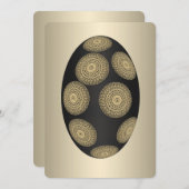 Gold Stamped Mandala Black Egg Kaart (Voorkant / Achterkant)