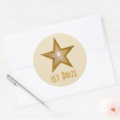 Gold Star '1e Prijs' ronde sticker (Envelop)