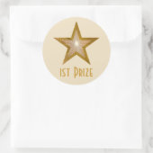 Gold Star '1e Prijs' ronde sticker (Tas)