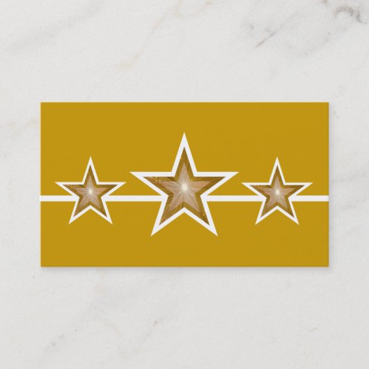 Gold Star 3 sterren visitekaartje goud (Voorkant)