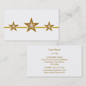 Gold Star 3 sterren visitekaartje wit (Voorkant / Achterkant)