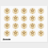 "Gold" Star "50" ronde sticker crème (Vel)