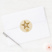 "Gold" Star "50" ronde sticker crème (Envelop)
