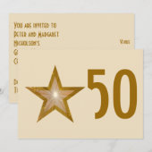 Gold Star '50'-verjaardagscamera Kaart (Voorkant / Achterkant)