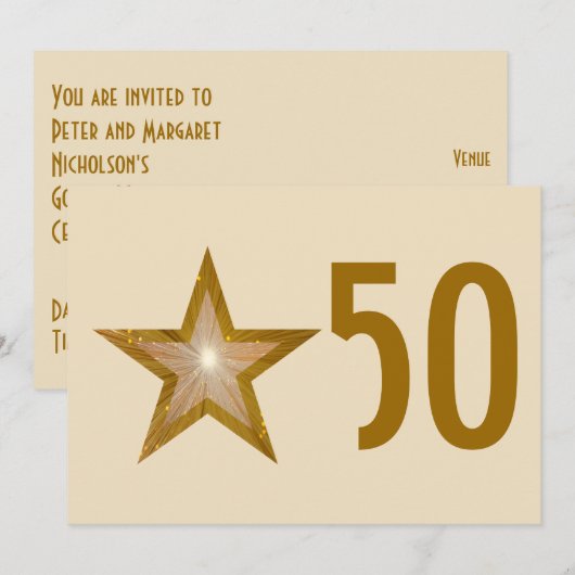Gold Star '50'-verjaardagscamera Kaart (Voorkant / Achterkant)