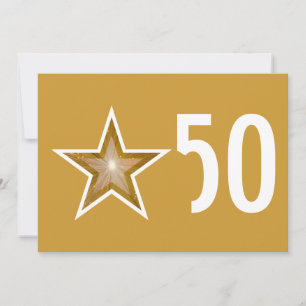Gold Star '50' verjaardagsdagsdagsgoud Kaart