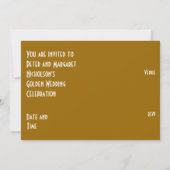 Gold Star '50'-verjaardagsuitnodiging Kaart (Achterkant)