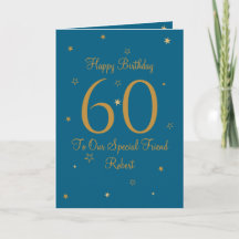 Gold Star 60th Birthday Card