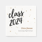 Gold Star aangepaste naam afstuderen Party servett Servet (Voorkant)