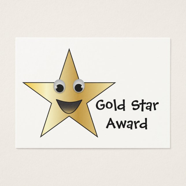 Gold Star Achievement Award voor kinderen Visitekaartjes (Voorkant)