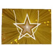 Gold Star-afdruk, witte tas, groot Large Cadeautasje (Achterkant)