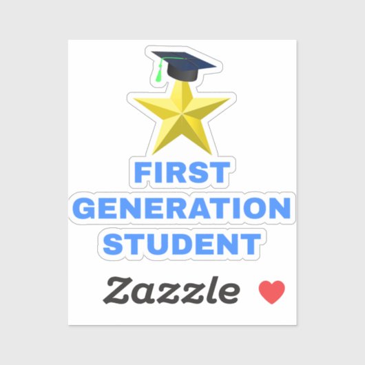 Gold Star afstudeercap, eerste generatie student Sticker (Vel)