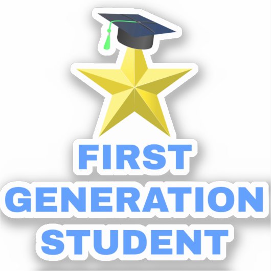 Gold Star afstudeercap, eerste generatie student Sticker (Voorkant)