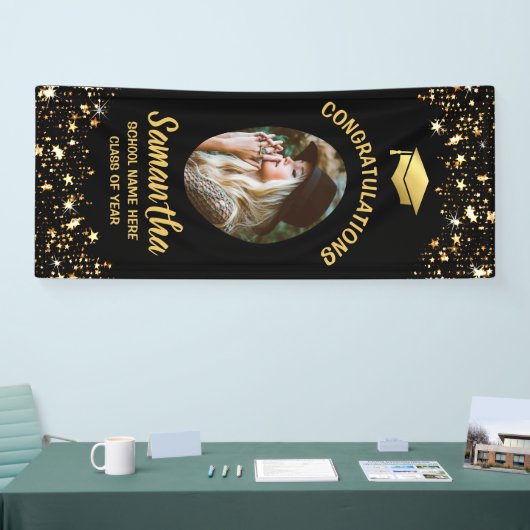 Gold Star Afstuderen | Foto 2025 Afstuderen Deur Spandoek (Beurs)