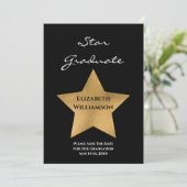 Gold Star-Afstuderen sparen de datum Save The Date (Staand voorkant)