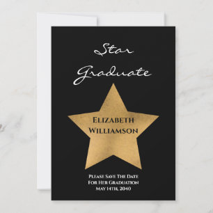 Gold Star-Afstuderen sparen de datum Save The Date