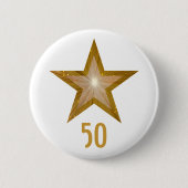 "Gold" Star 'Age-knop wit Ronde Button 5,7 Cm (Voorkant)
