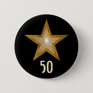 'Gold' Star 'Age' knop zwart Ronde Button 5,7 Cm