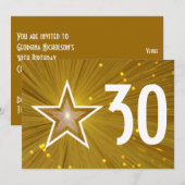 Gold Star 'Age' uitnodiging voor verjaardag (Voorkant / Achterkant)