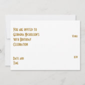 Gold Star 'Age' verjaardagsuitnodiging wit terug Kaart (Achterkant)