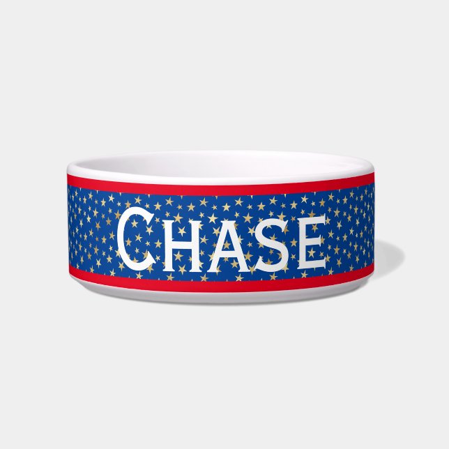 Gold Star American Ceramic Pet Bowl Voerbakje (Voorkant)