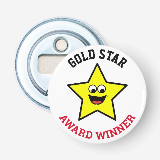 Gold Star Award - Winner Button Flesopener (Voorkant)