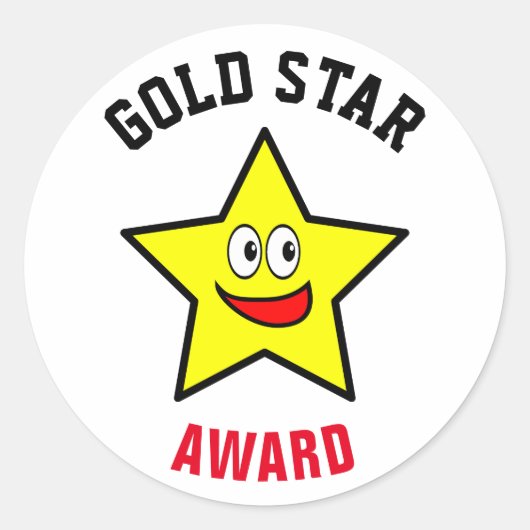 Gold Star Award - Winner Ronde Sticker (Voorkant)