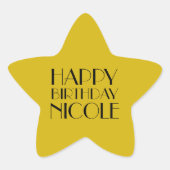 Gold Star Awards Night Gelukkige Verjaardag Ster Sticker (Voorkant)