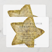 Gold Star-baby shower Kaart (Voorkant / Achterkant)