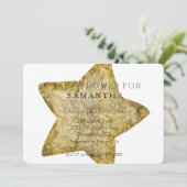 Gold Star-baby shower Kaart (Staand voorkant)