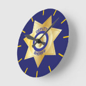 Gold Star Badge van de sheriff Ronde Klok (Hoek)