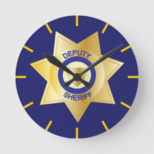 Gold Star Badge van de sheriff Ronde Klok