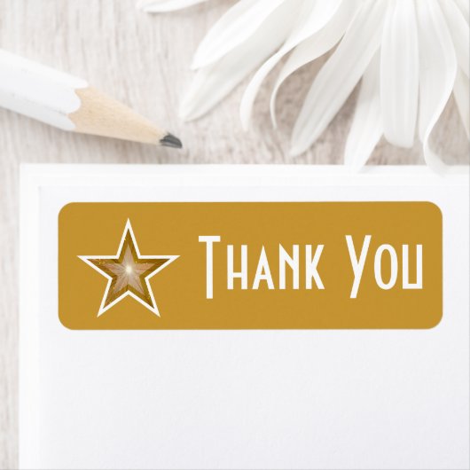 "Gold" Star 'Bedankt' label voor klein goud (Insitu)