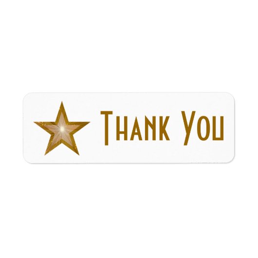 'Gold' Star 'Bedankt' label voor klein wit (Voorkant)