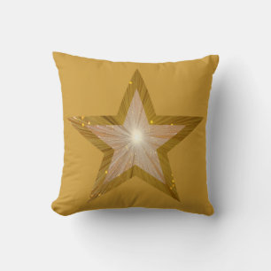 "Gold" Star bedrukt met kussen met vierkant goud