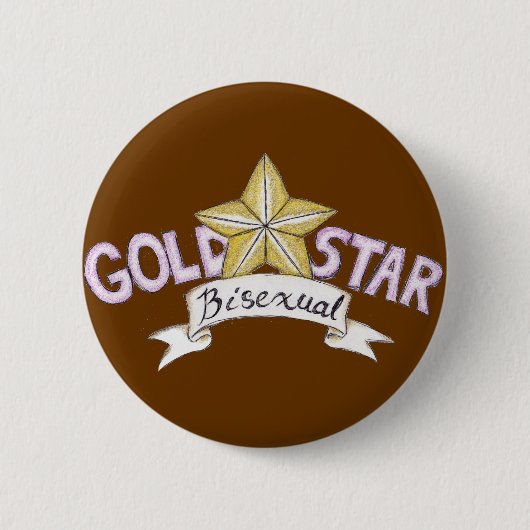 Gold Star Bisexual Button (Voorkant)