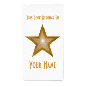 Gold Star-bladwijzer, groot wit Etiket (Voorkant)