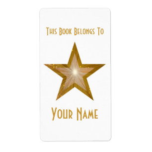 Gold Star-bladwijzer, groot wit Etiket