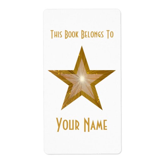 Gold Star-bladwijzer, groot wit Etiket (Voorkant)