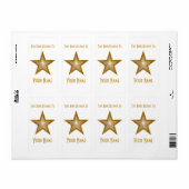 Gold Star-bladwijzer, groot wit Etiket (Full Sheet)